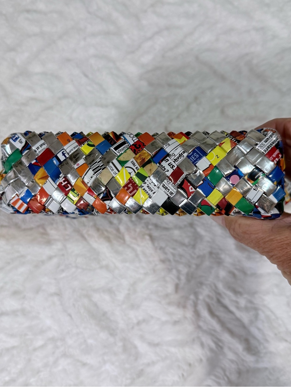 Source Unknown Multicolor Woven Shoulder Bag with Silver Accents - Picture 10 of 12